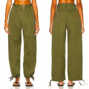 Moussy Fayette cargo pants vintage army green baggy NWT $290 Sz L Japan